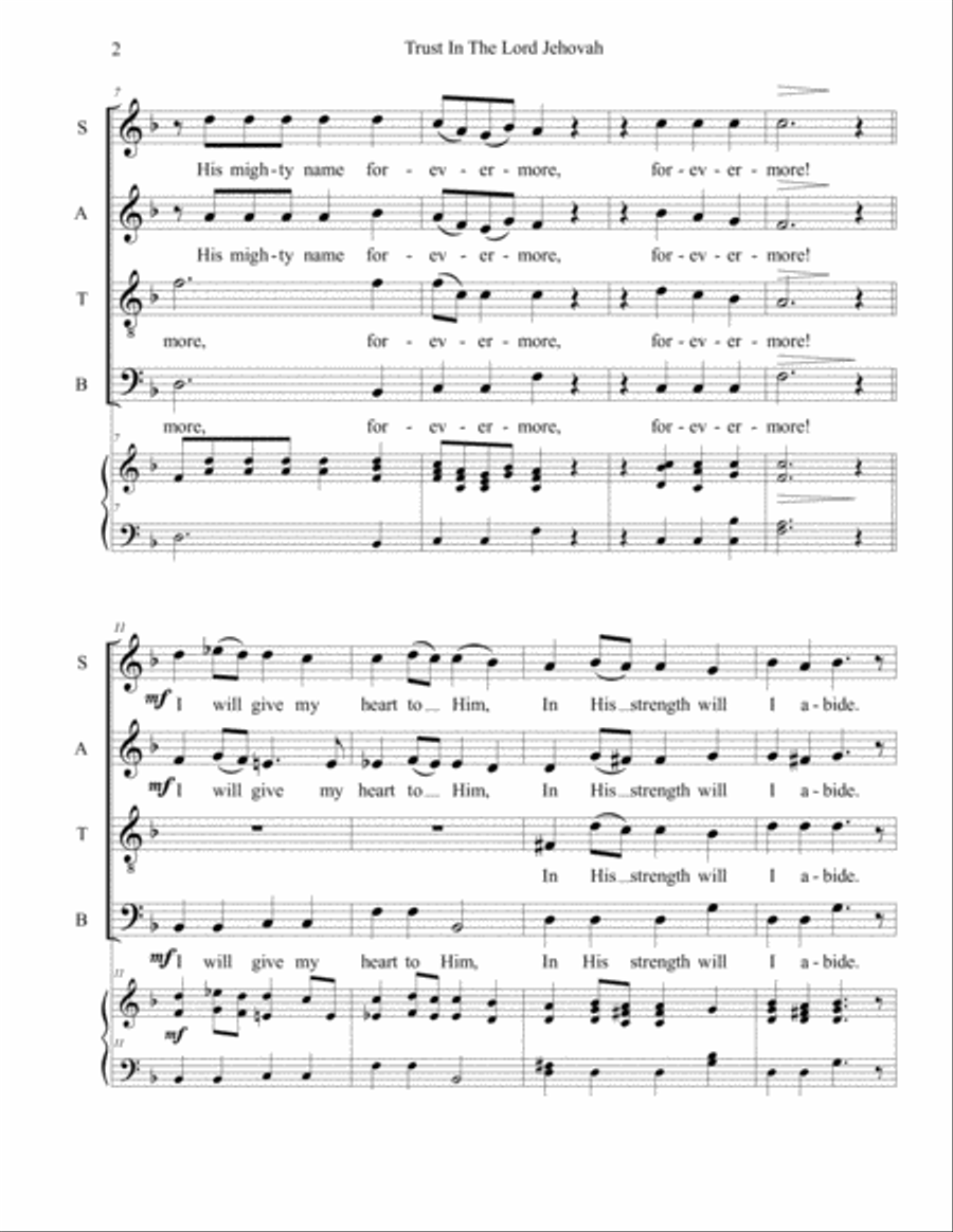 Trust in the Lord Jehovah 4-Part scores gallery preview page 2