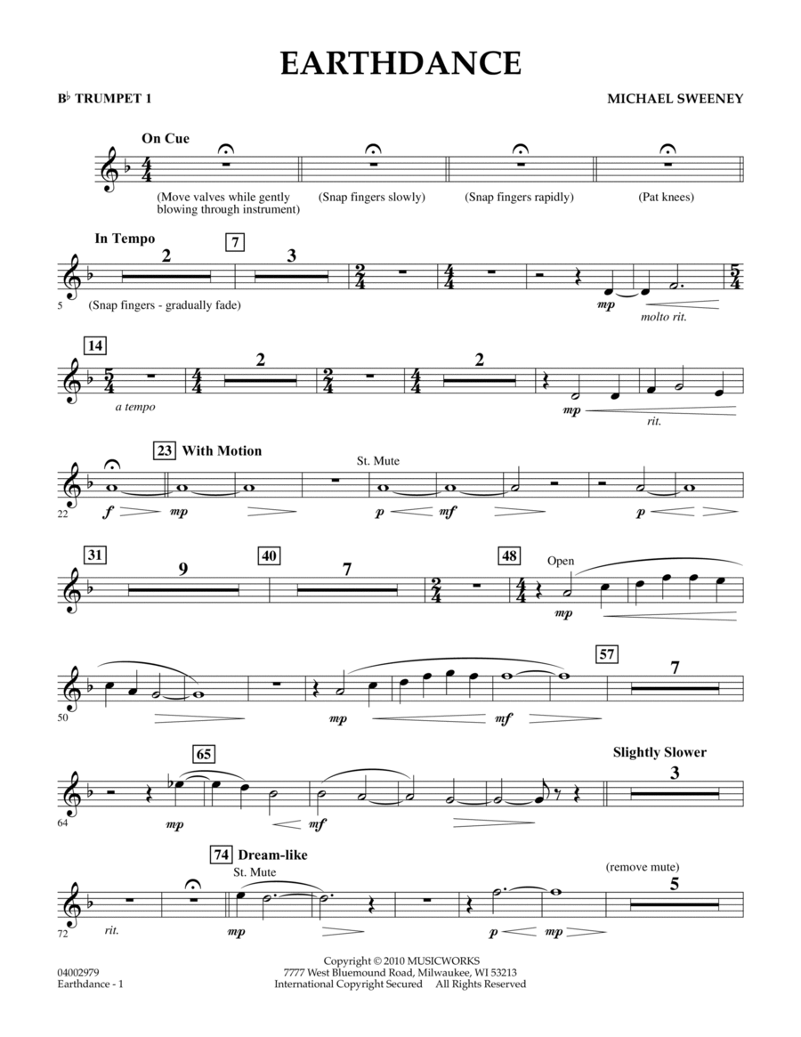 Earthdance - Bb Trumpet 1