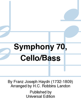 Book cover for Symphony 70, Cello/Bass