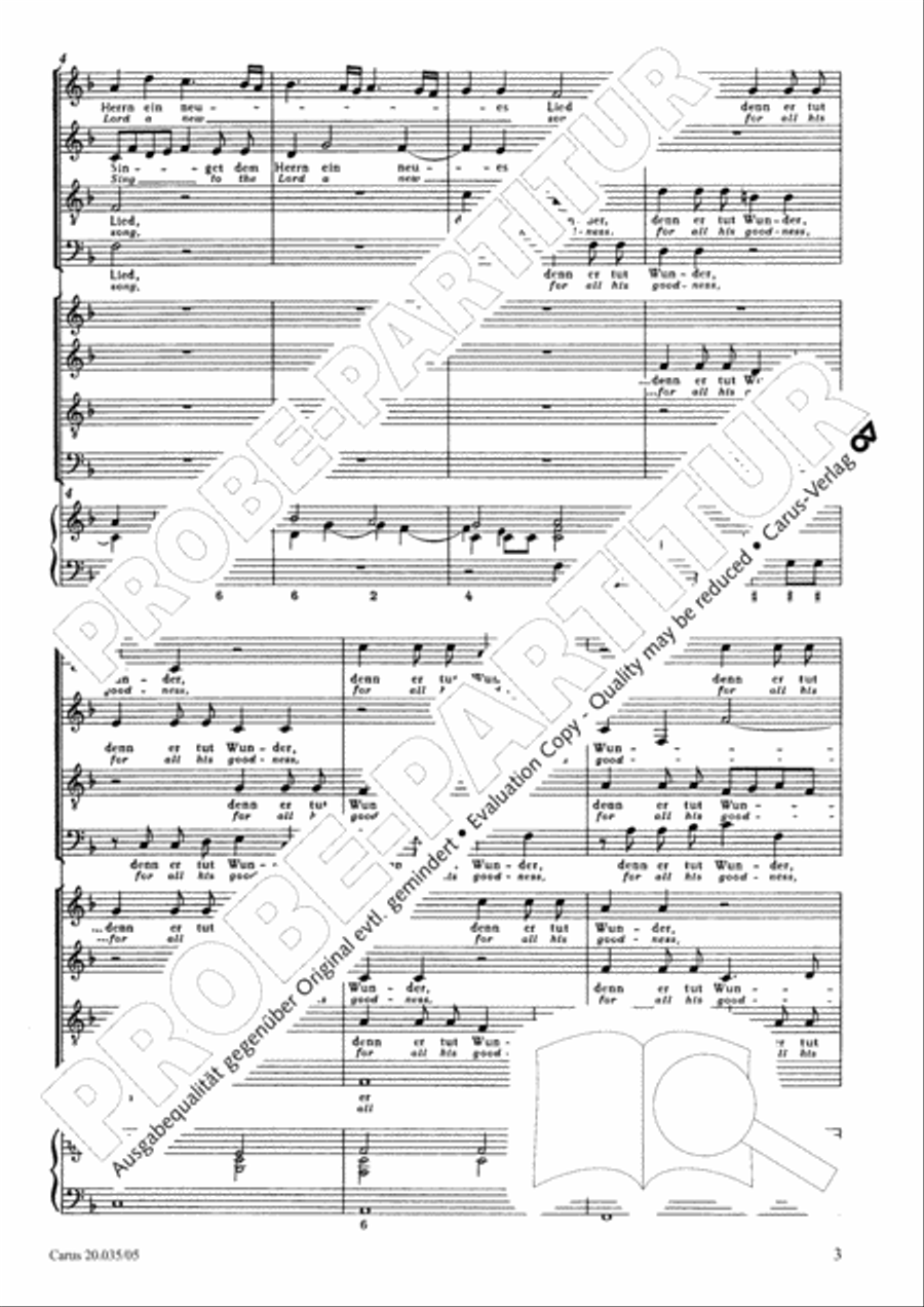 Sing to the Lord a new song (Singet dem Herrn ein neues Lied) 4-Part scores gallery preview page 4