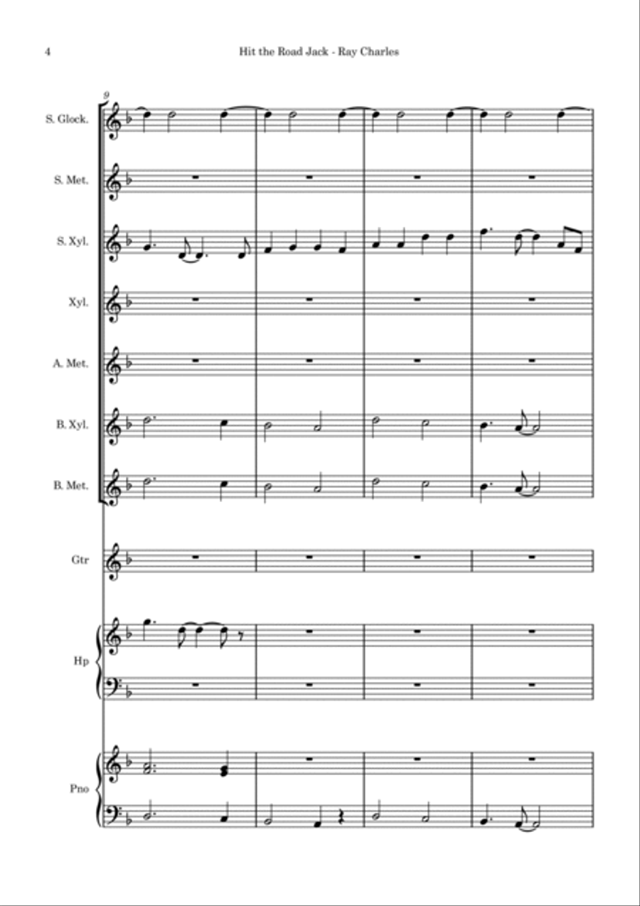 Hit The Road Jack Hit The Road Jack Orff Instrument scores gallery preview page 4