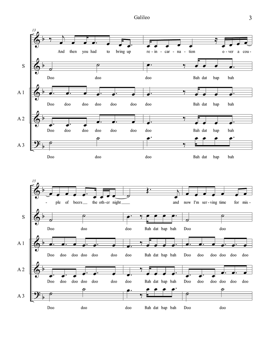 Galileo A Cappella scores gallery preview page 3