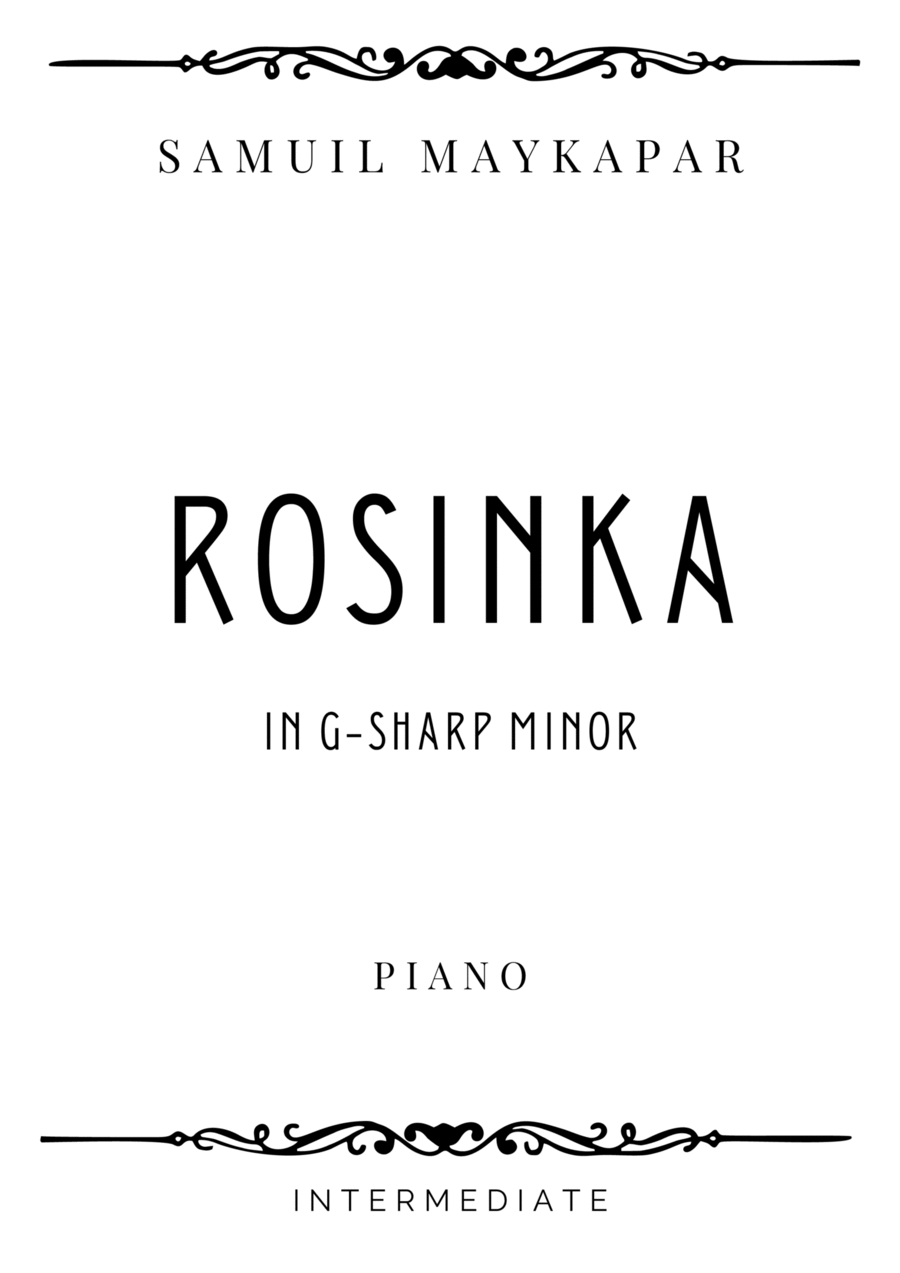 Maykapar - Rosinka in G-Sharp minor - Intermediate Piano Method scores gallery preview page 1