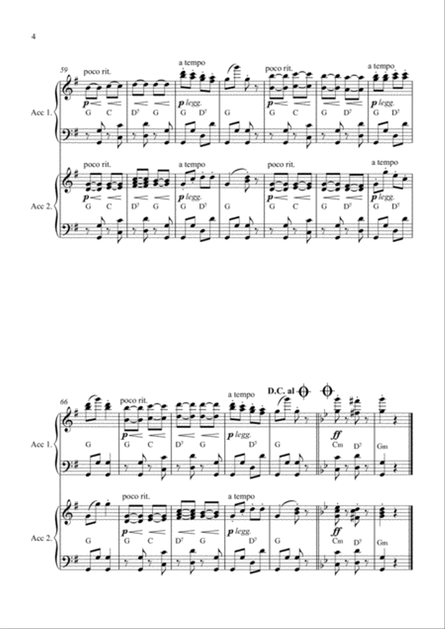 Brahms: Hungarian Dance No. 5 (Accordion Duet) Accordion scores gallery preview page 4