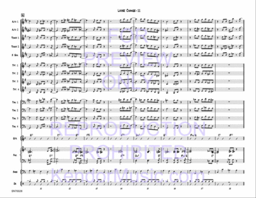 Loose Change (Full Score) Jazz Ensemble scores gallery preview page 12