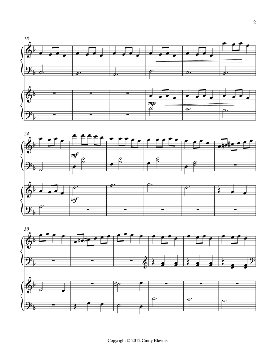 Carol of the Bells, for Harp Duet Harp scores gallery preview page 3