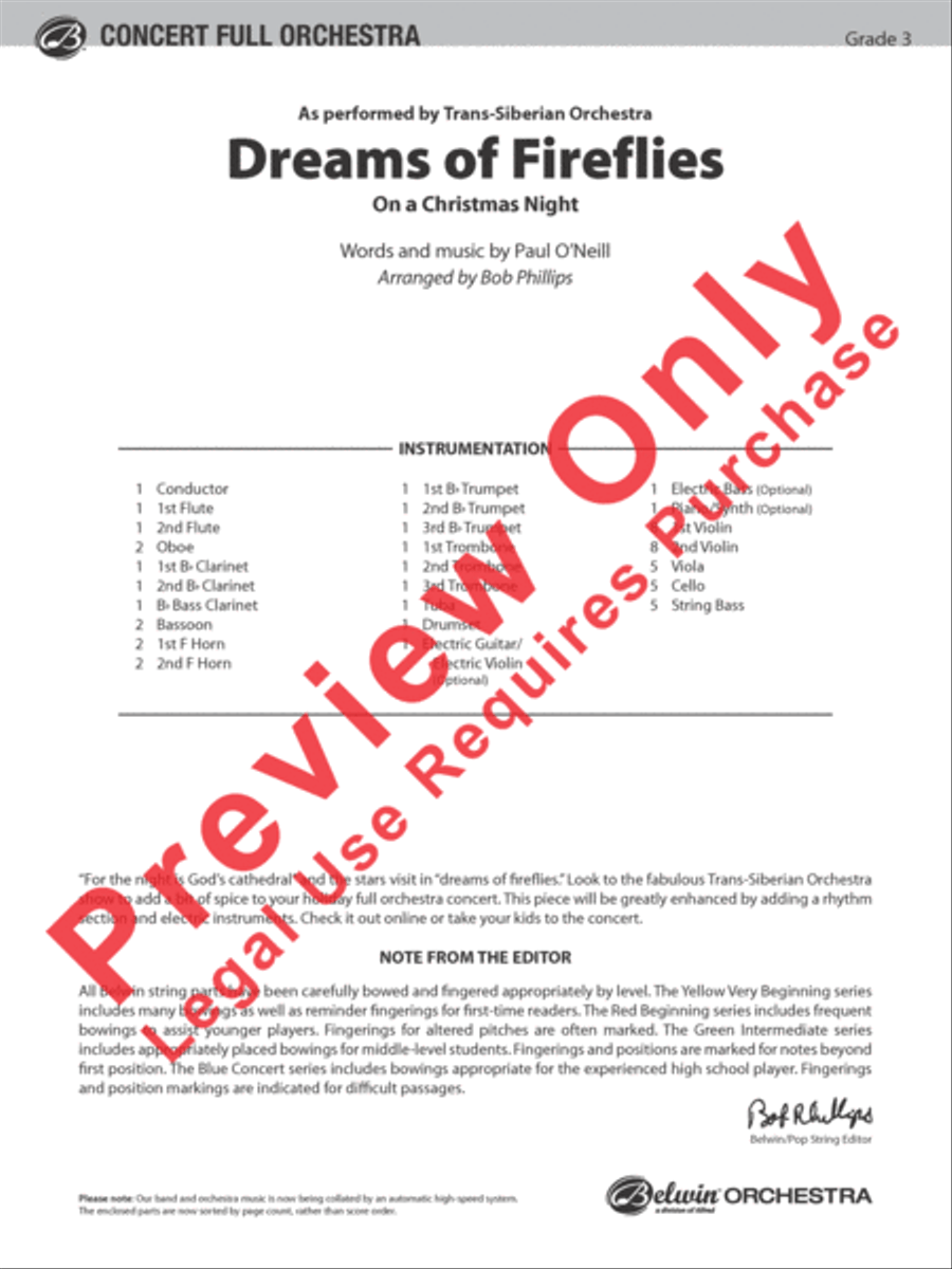 Dreams of Fireflies (On a Christmas Night) Full Orchestra scores gallery preview page 2