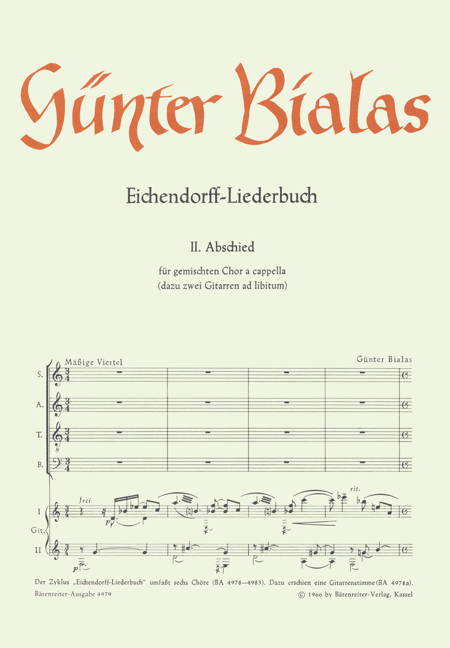 Abschied for Mixed Choir 4-Part scores gallery preview page 1