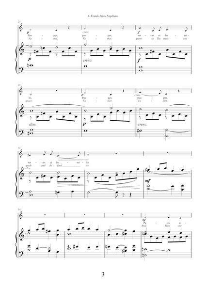 Panis Angelicus (in C major) by Cesar Franck for voice and piano