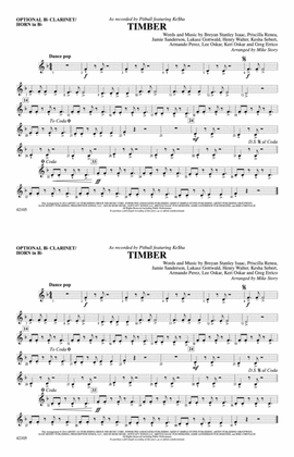 Timber: Optional Bb Clarinet/Horn in Bb