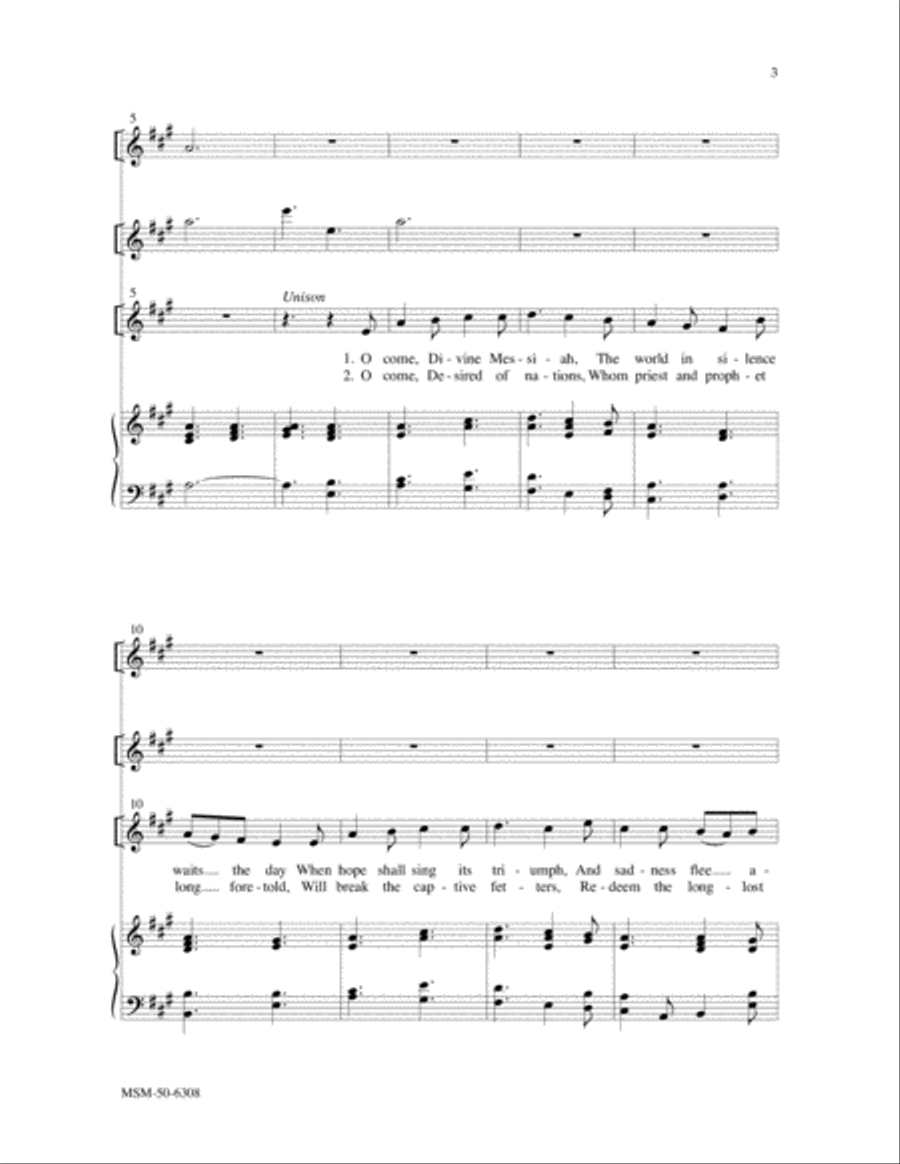 O Come, Divine Messiah O Come, Divine Messiah 2-Part scores gallery preview page 3