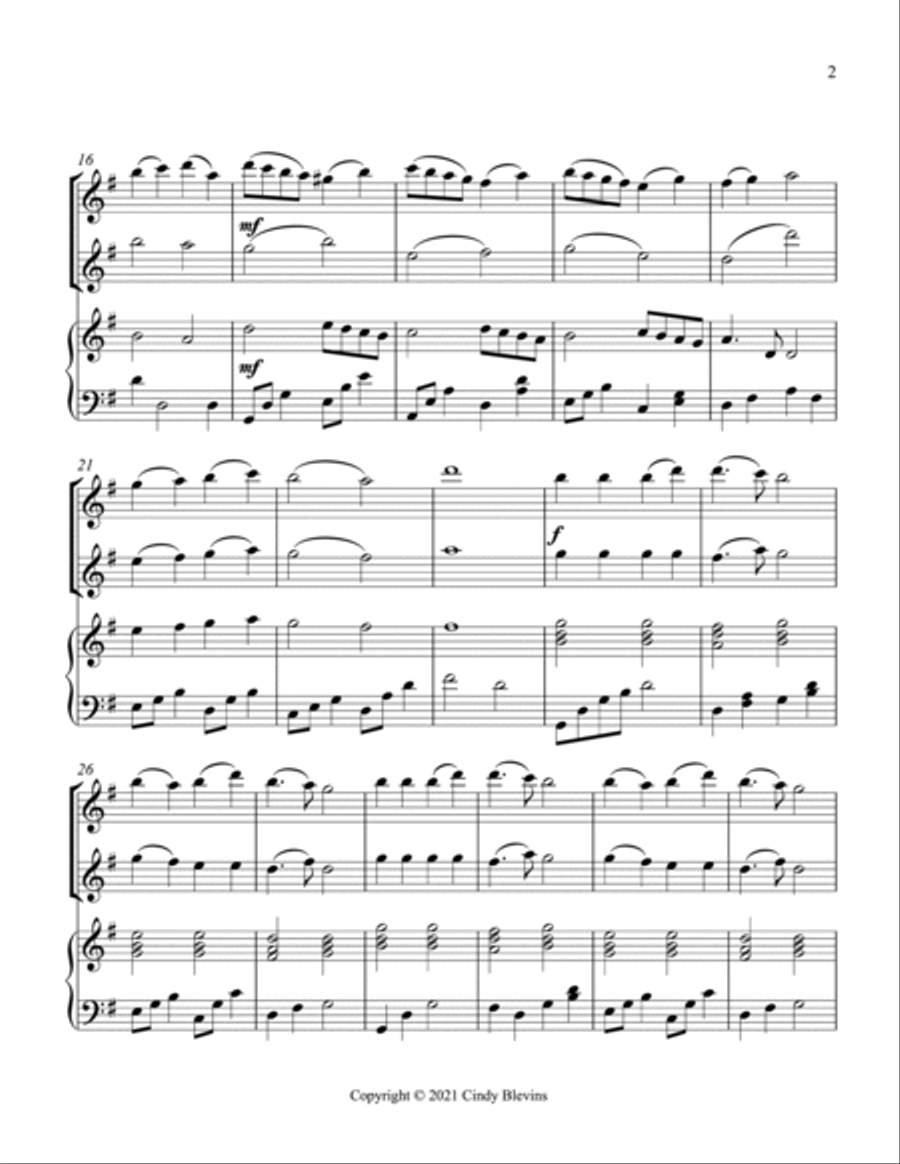 Angels We Have Heard On High, Two Flutes and Harp Flute Duet scores gallery preview page 3