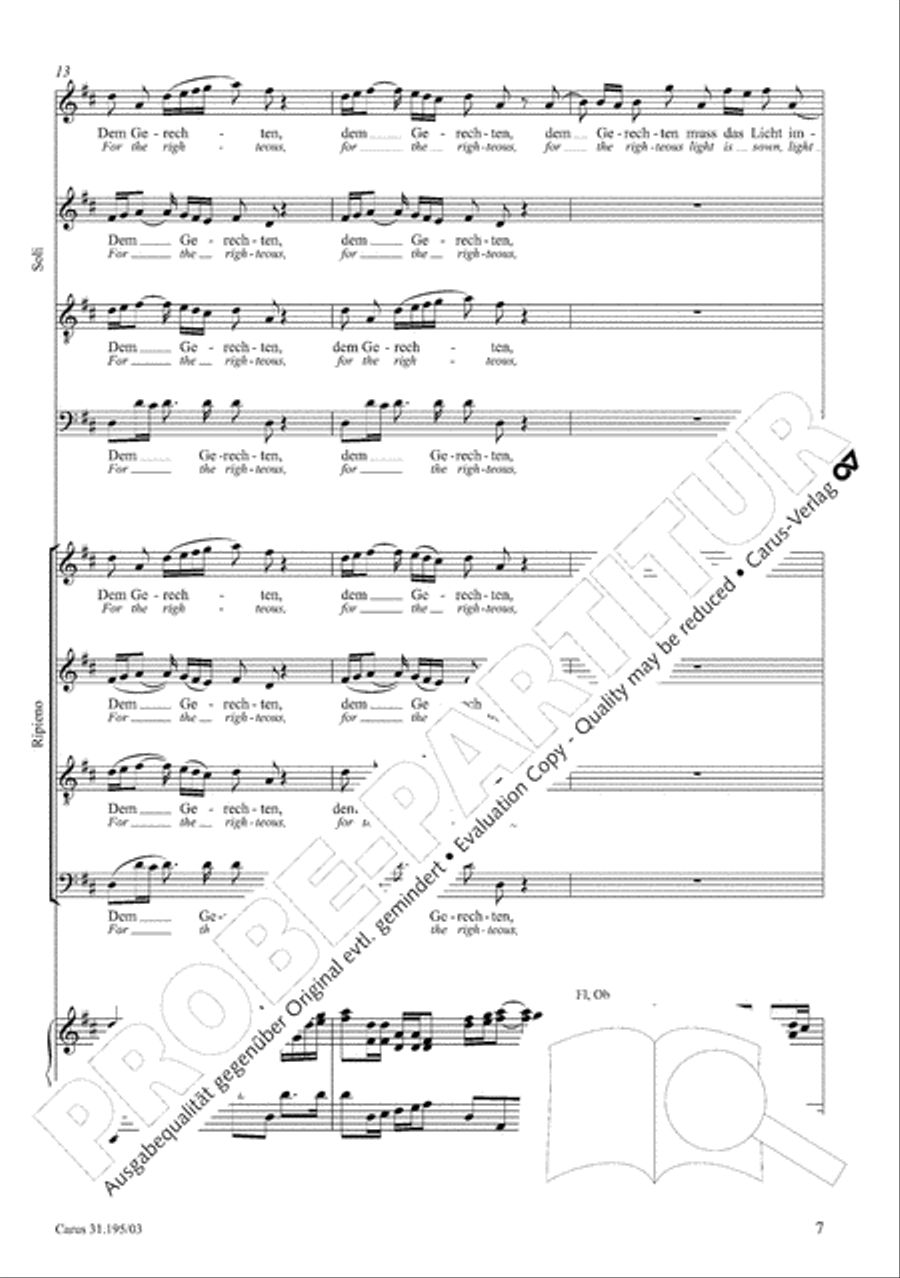 For the righteous light is sown (Dem Gerechten muss das Licht) 4-Part scores gallery preview page 8