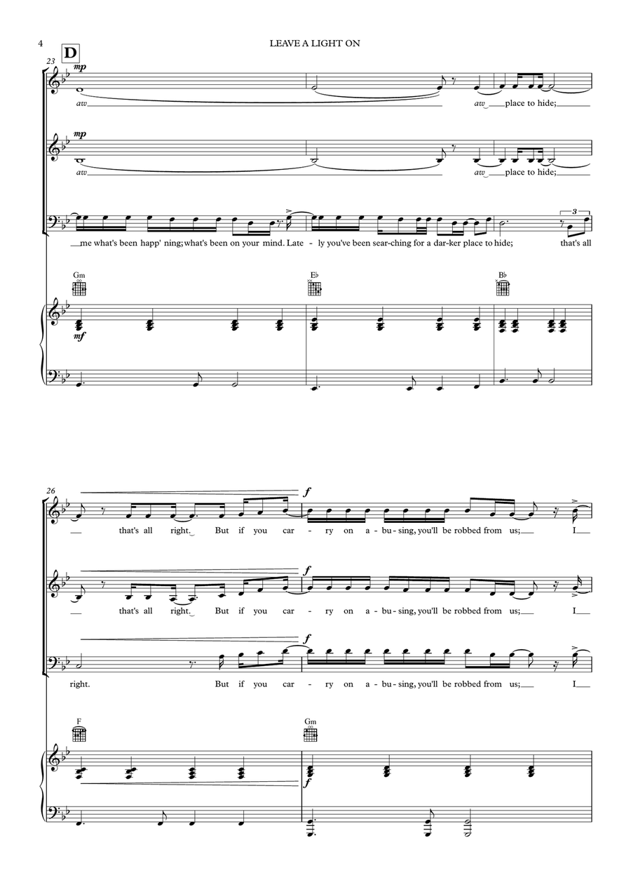 Leave A Light On 3-Part scores gallery preview page 4