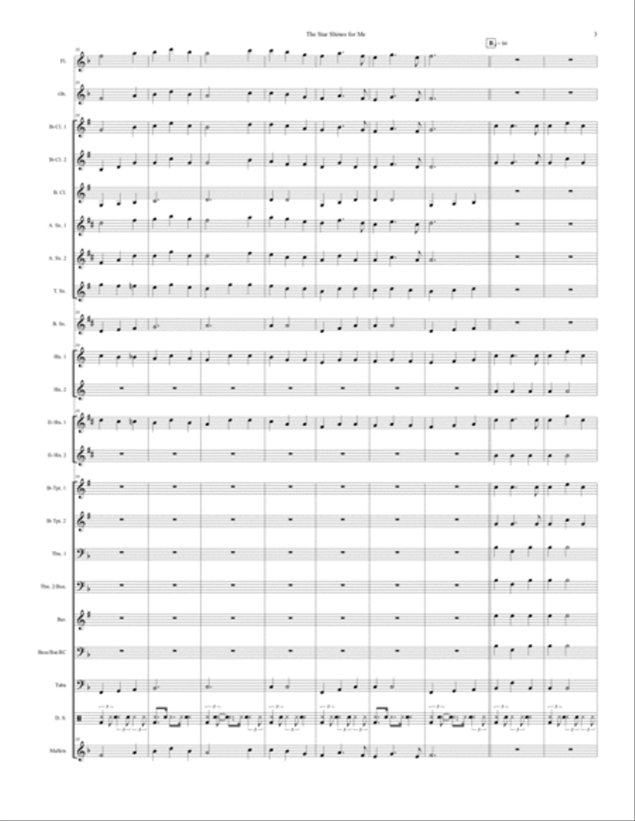 The Star Shines for Me The Star Shines for Me Concert Band scores gallery preview page 3