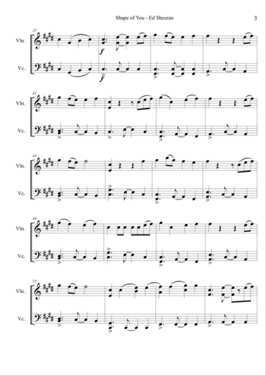 Shape Of You Set of Parts scores gallery preview page 3