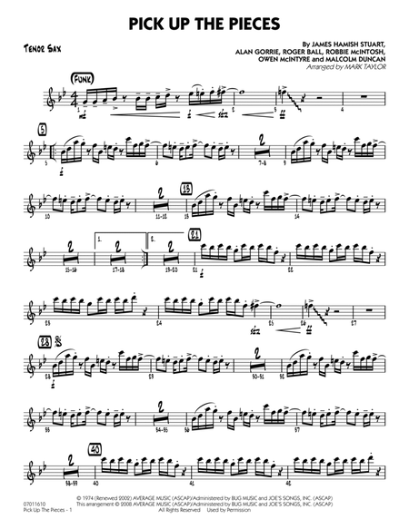 Pick up the Pieces - Tenor Sax by Average White Band - Jazz Ensemble -  Digital Sheet Music
