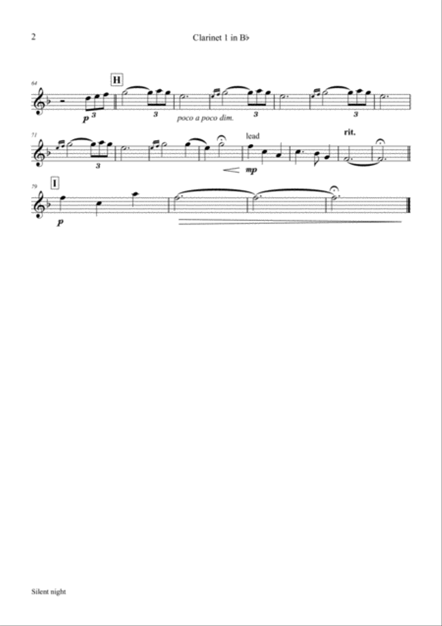 Silent Night - Stille Nacht - Jazz Waltz - Clarinet Quintet Clarinet Quintet scores gallery preview page 5