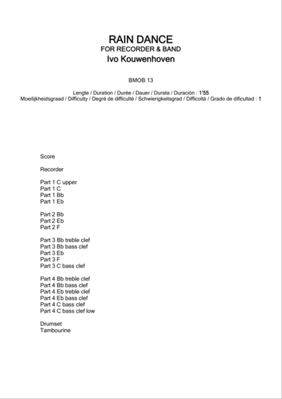 Rain Dance Fanfare Band scores gallery preview page 2