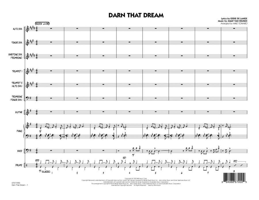 Darn That Dream - Full Score Jazz Ensemble scores gallery preview page 1