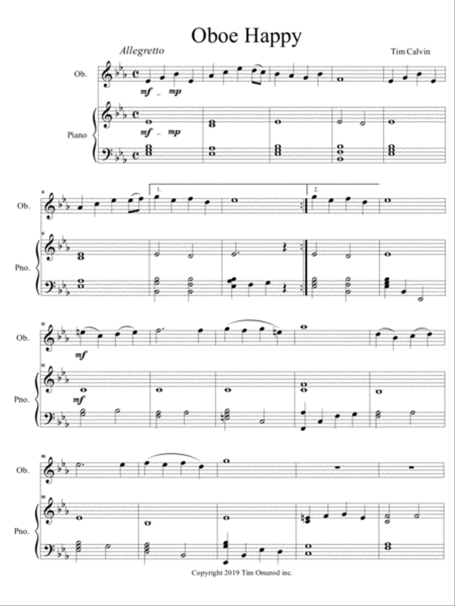 Oboe Happy Oboe Solo scores gallery preview page 2