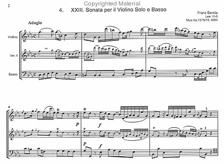 6 Sonate per il Violino Solo e Basso - Volume I - Sonatas XXIII, XIII and XXXII
