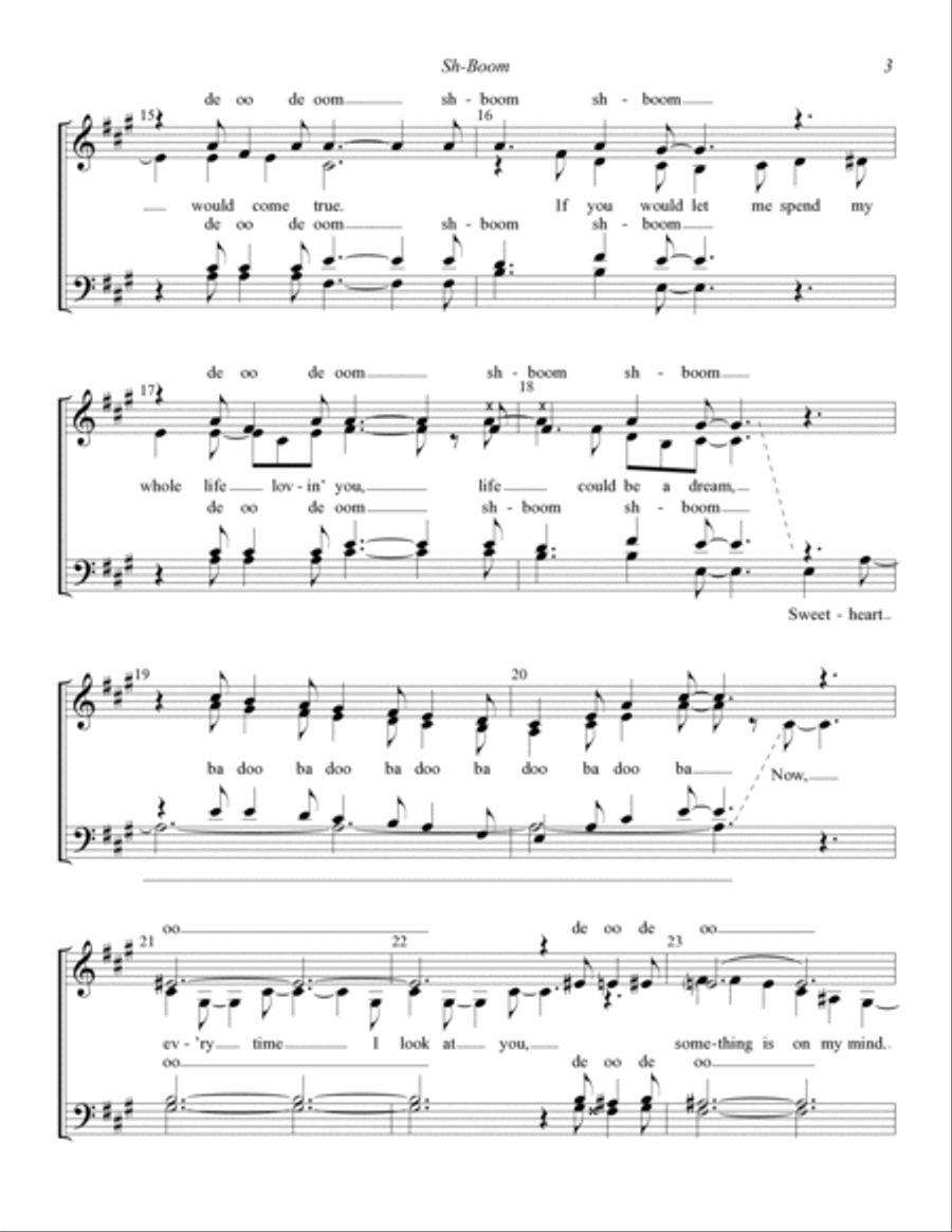Sh-Boom (Life Could Be A Dream) (arr. Dave Briner) 4-Part scores gallery preview page 3