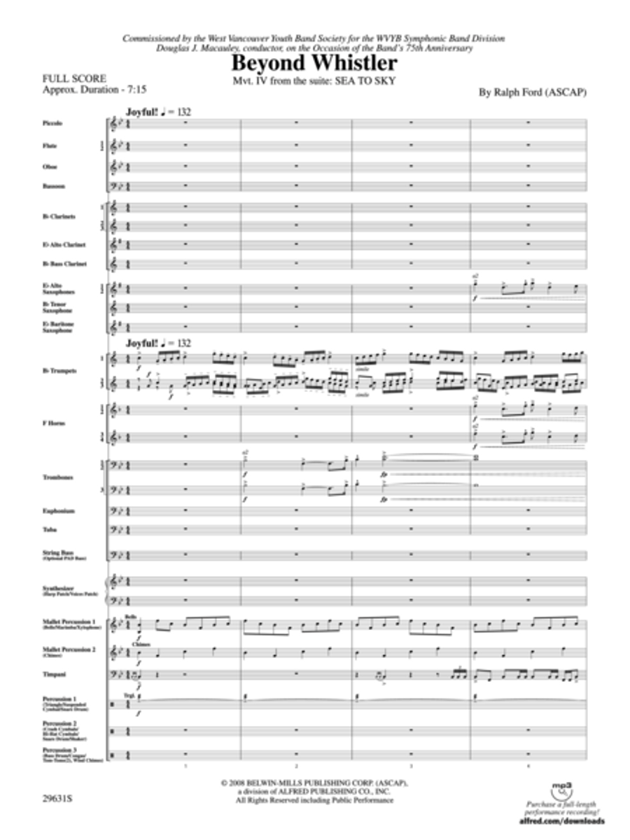 Beyond Whistler (score only) Concert Band scores gallery preview page 2