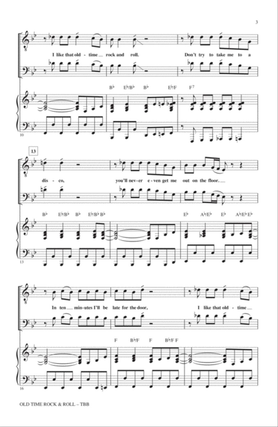 Old Time Rock & Roll 3-Part scores gallery preview page 2