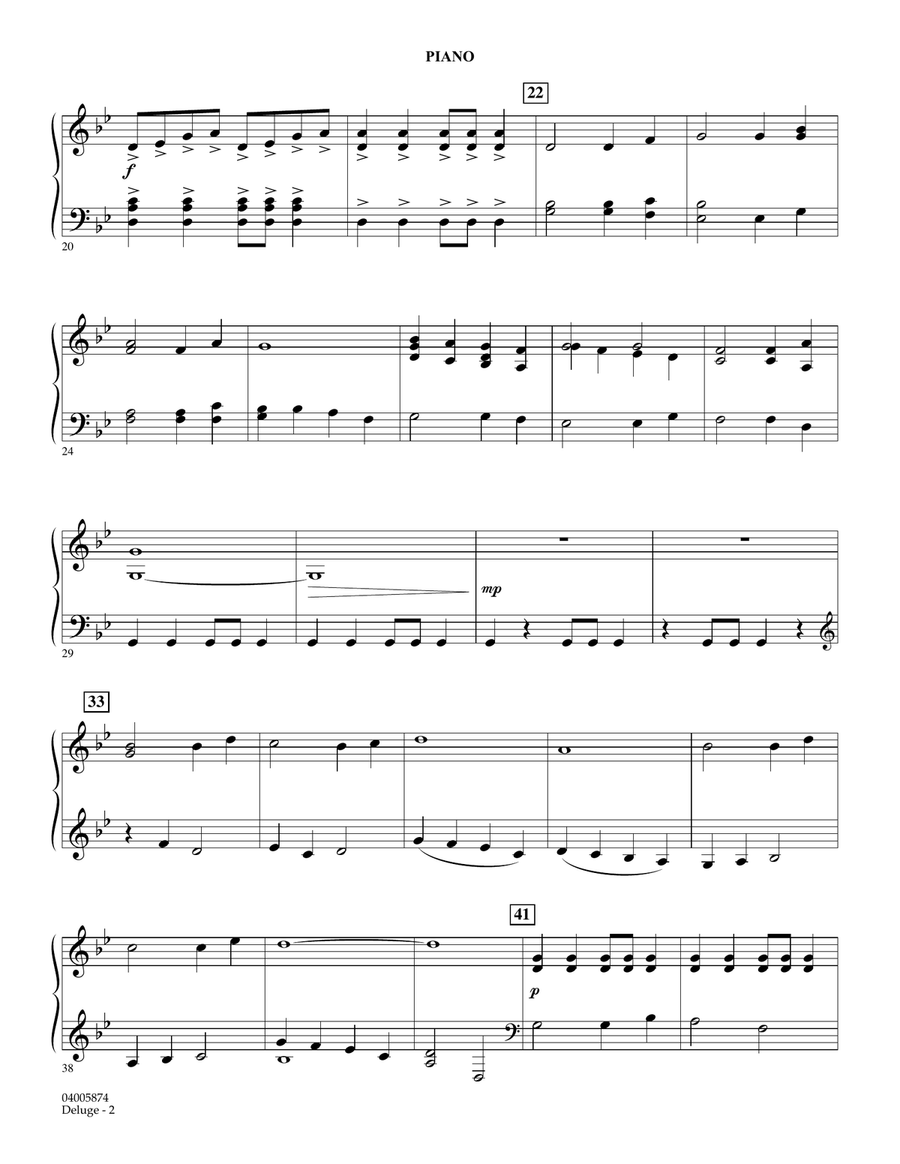 Deluge - Piano Concert Band scores gallery preview page 2