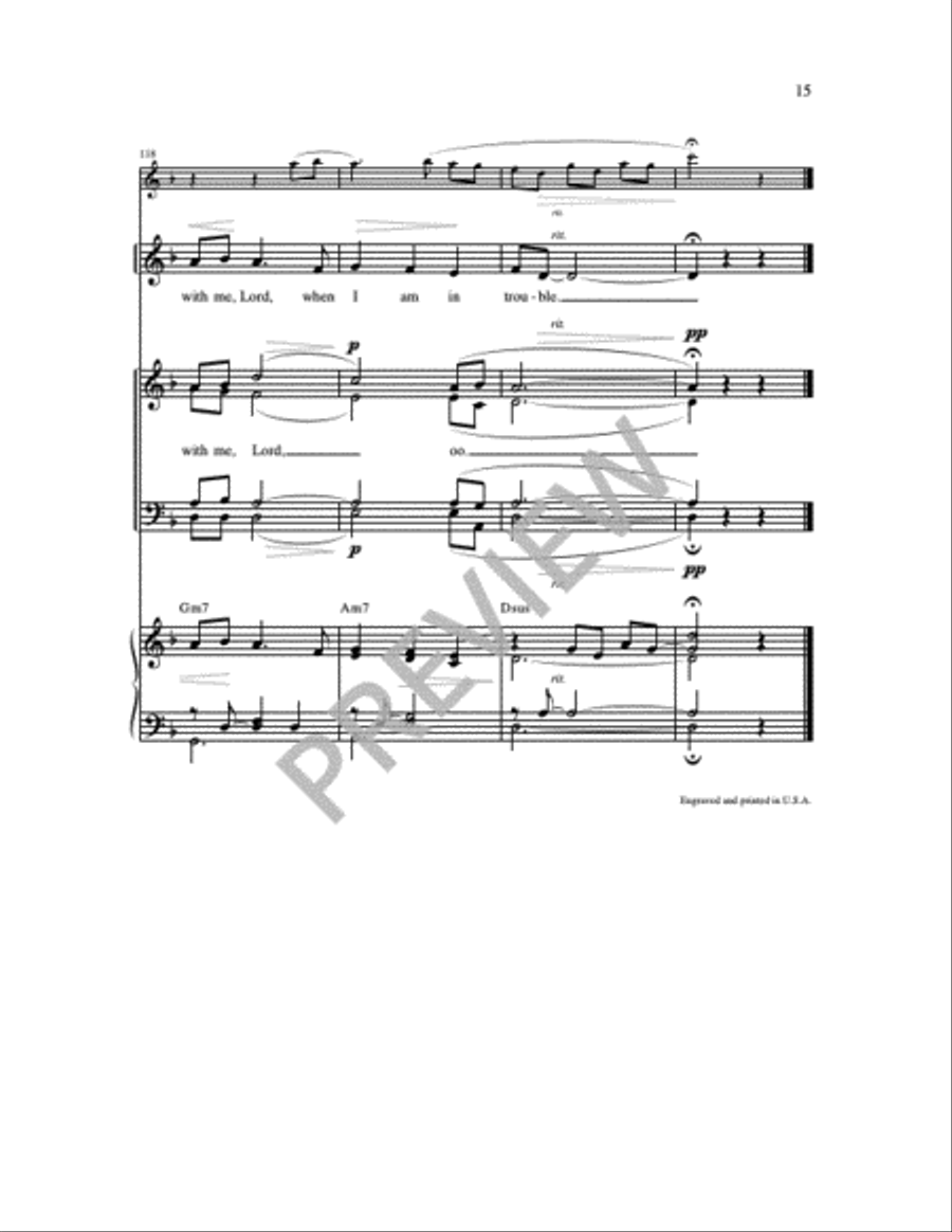 Be with Me, Lord: Psalm 91 4-Part scores gallery preview page 16