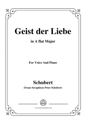 Schubert-Geist der Liebe,in A flat Major,for Voice and Piano
