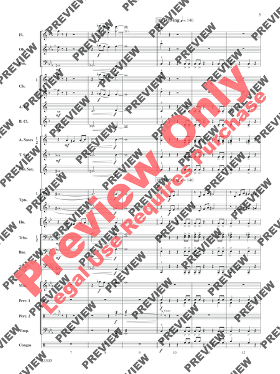 Spy Chase Concert Band scores gallery preview page 4