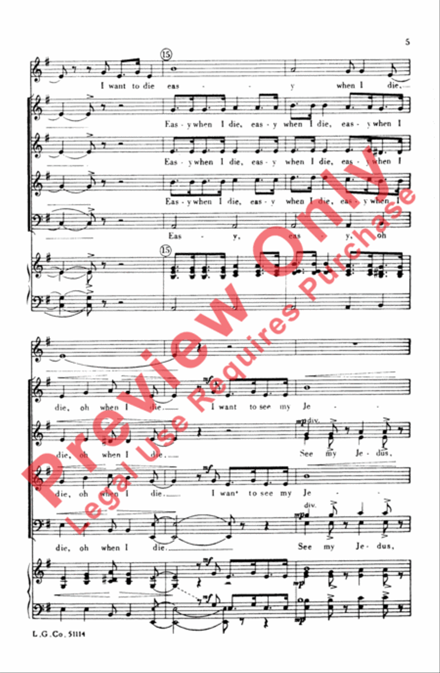 I Want to Die Easy I Want to Die Easy 4-Part scores gallery preview page 4