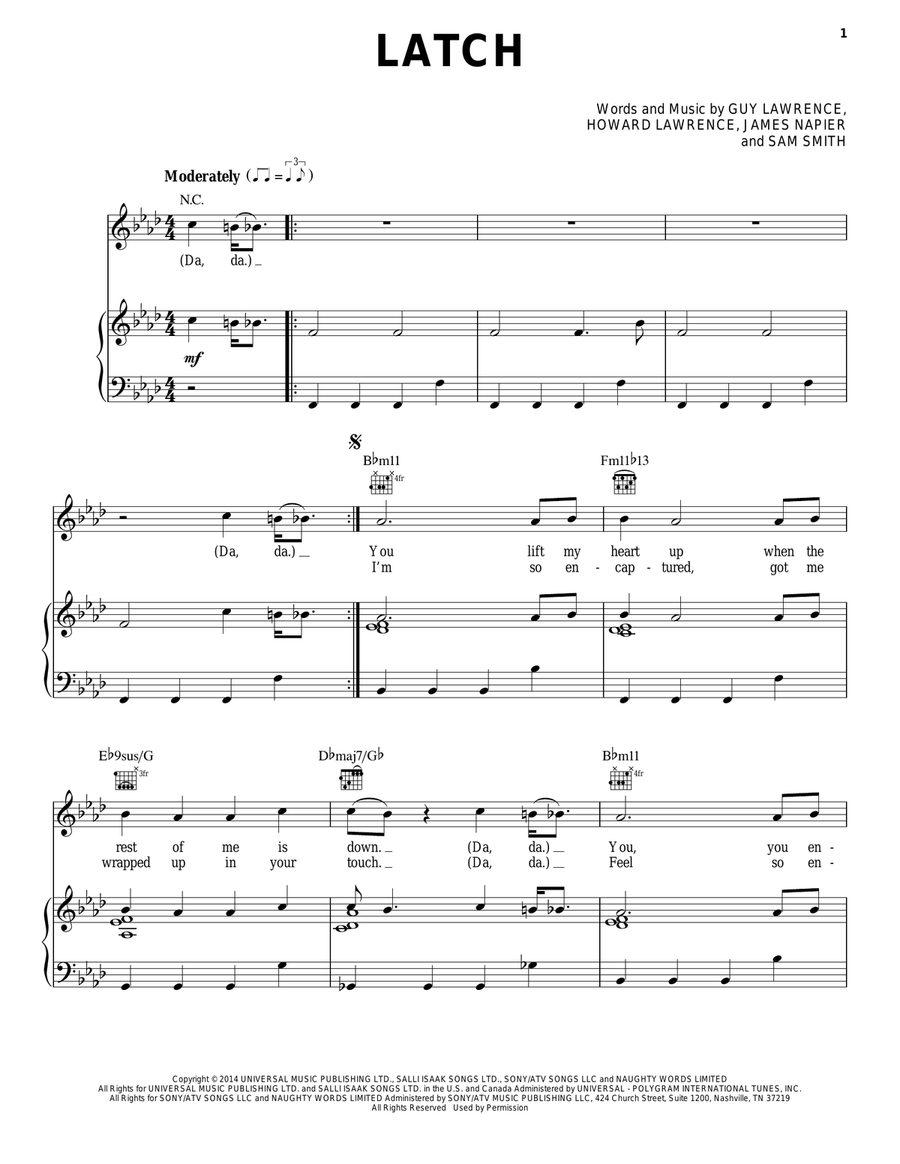 Latch Acoustic Guitar scores gallery preview page 1