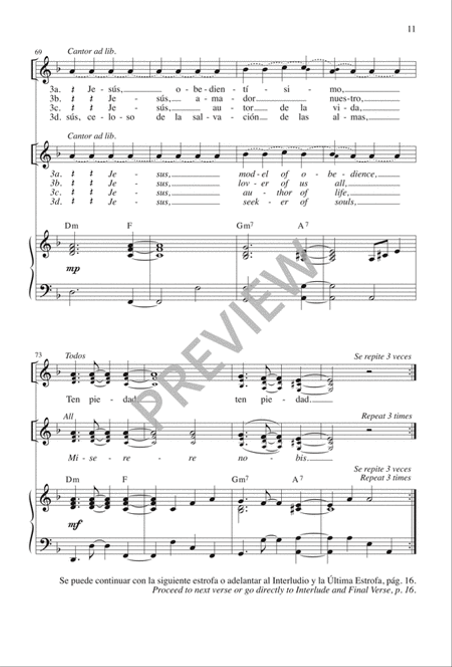 Letanía del Santo Nombre de Jesús 3-Part scores gallery preview page 11