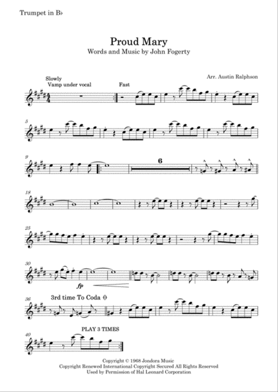 Proud Mary Proud Mary Tenor Saxophone scores gallery preview page 3