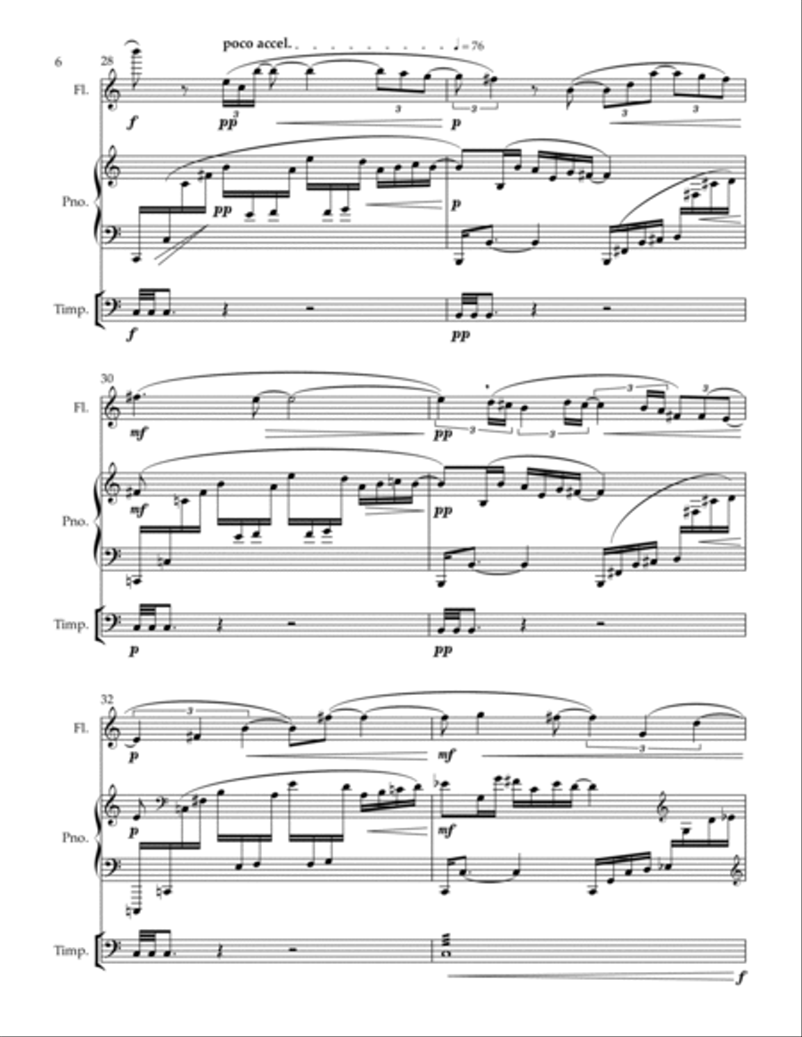 For____* for flute, piano and timpani - dedicated to your timpanist - mixed level Chamber Music scores gallery preview page 6