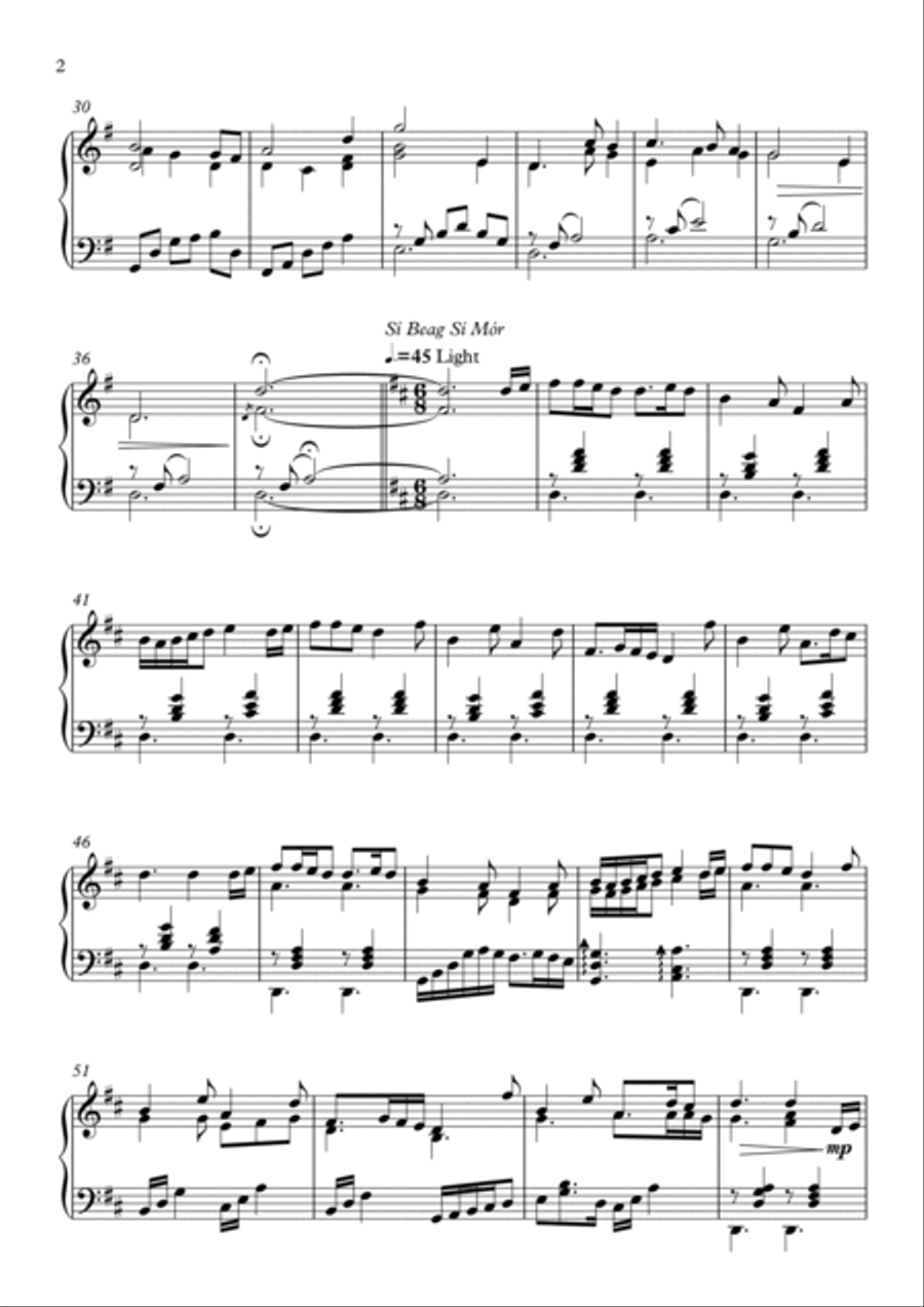 Two Irish Folksongs Piano Solo scores gallery preview page 2