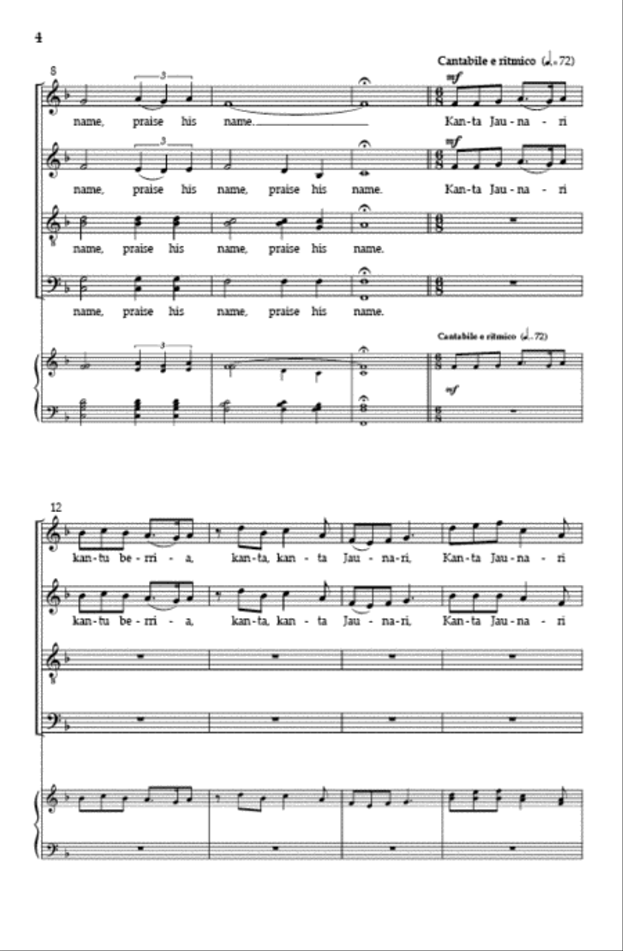 Cantate Domino (SATB divisi) Divisi scores gallery preview page 3
