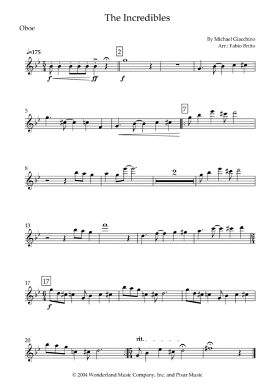The Incredibles (main Theme) Woodwind Trio scores gallery preview page 3