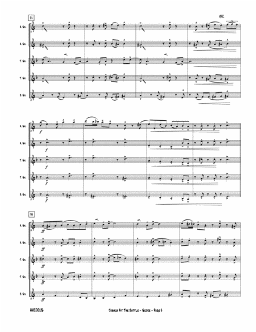 Joshua Fit The Battle - Swingin' AATTB Saxophone Quintet Saxophone Quintet scores gallery preview page 5