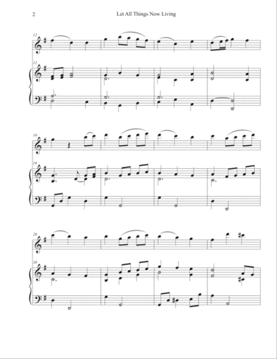 Let All Things Now Living (Violin-Piano) Violin Solo scores gallery preview page 2