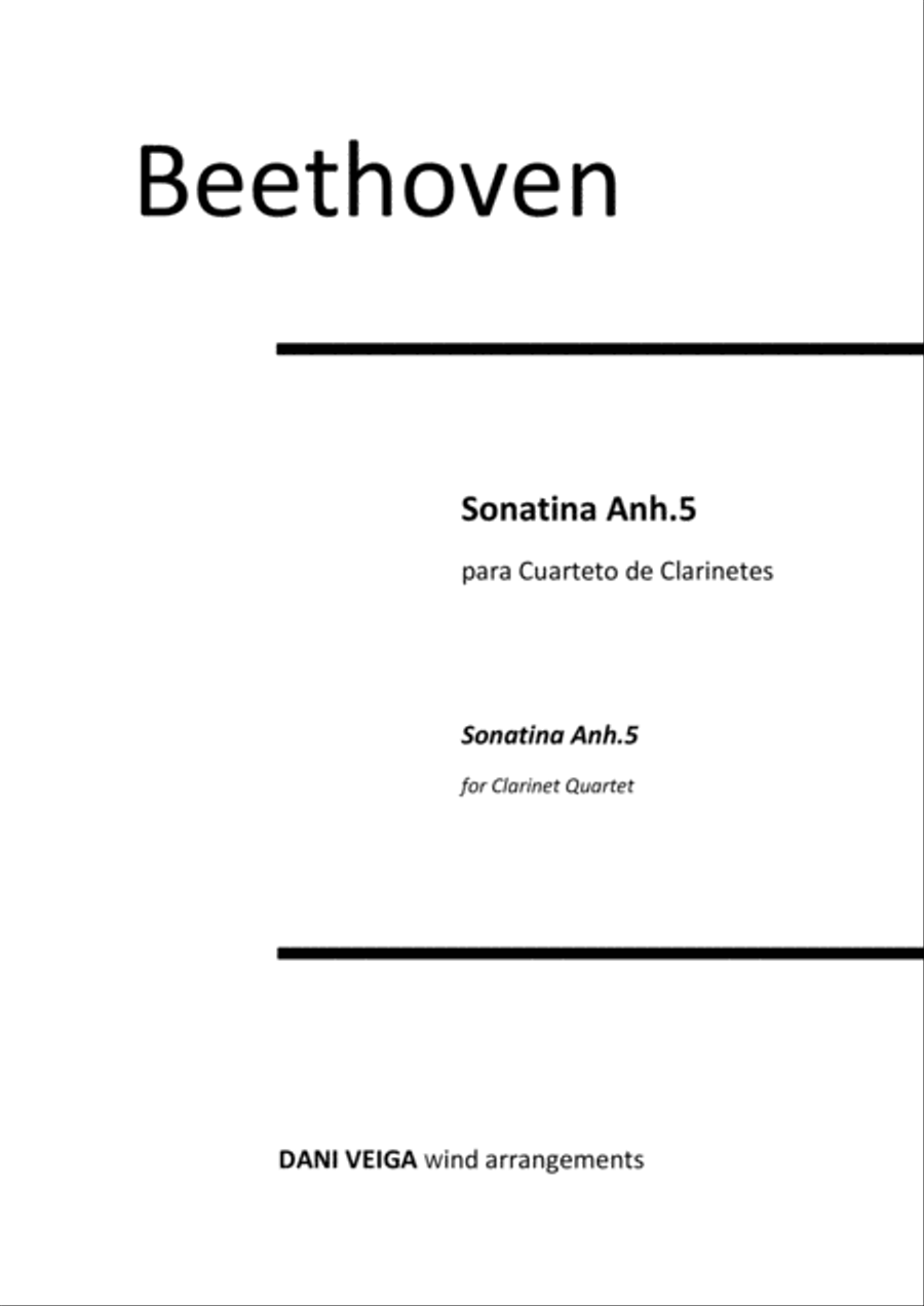 Beethoven Sonatina for Clarinet Quartet Clarinet Quartet scores gallery preview page 1