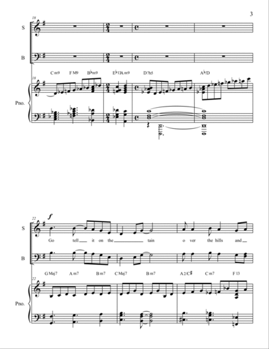 Go Tell It On The Mountain Piano, Vocal, Guitar scores gallery preview page 3