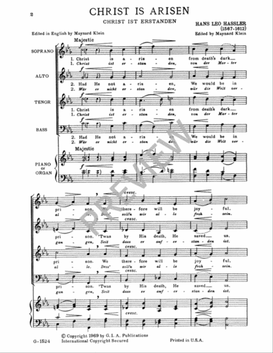 Christ Is Arisen 4-Part scores gallery preview page 3
