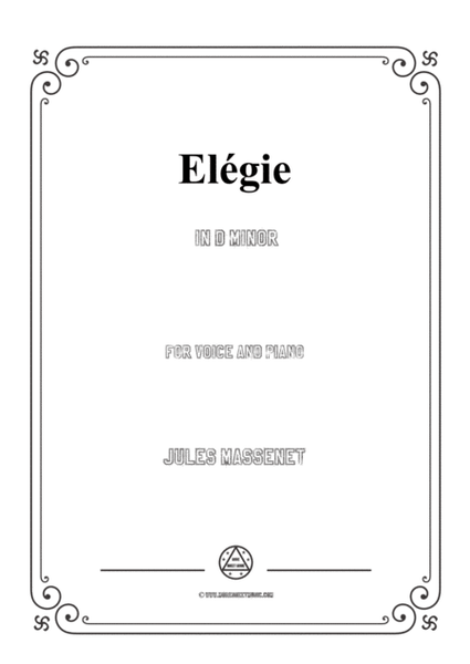Massenet-Elégie in d minor，for voice and piano image number null