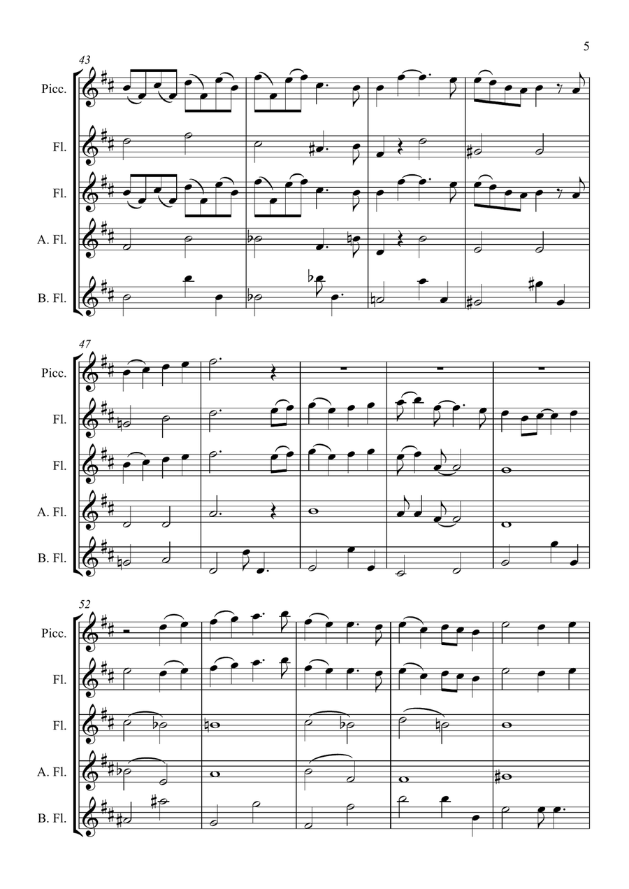 God Rest Ye Merry Gentlemen Woodwind Quintet scores gallery preview page 5