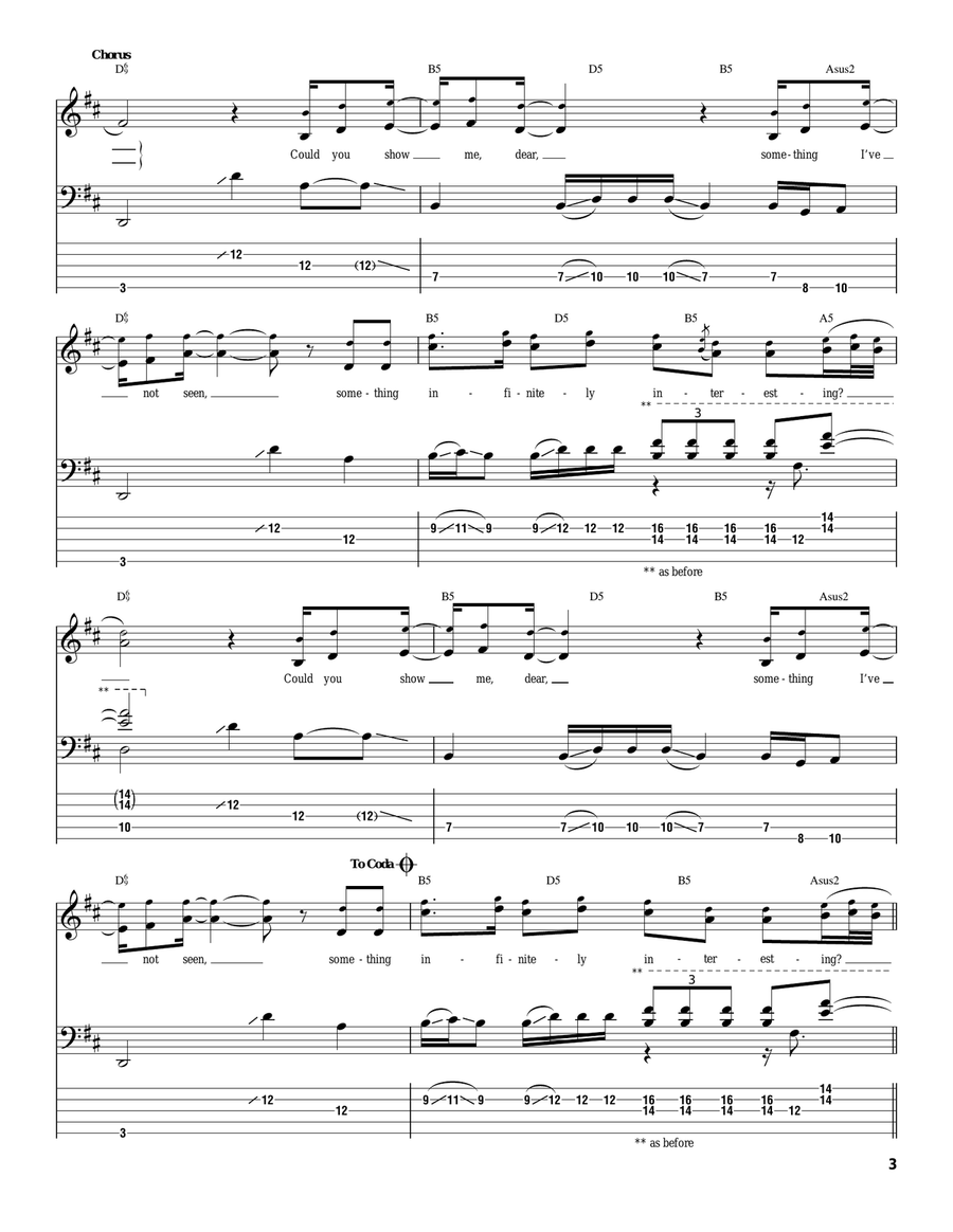 Echo Bass Guitar Tablature scores gallery preview page 3