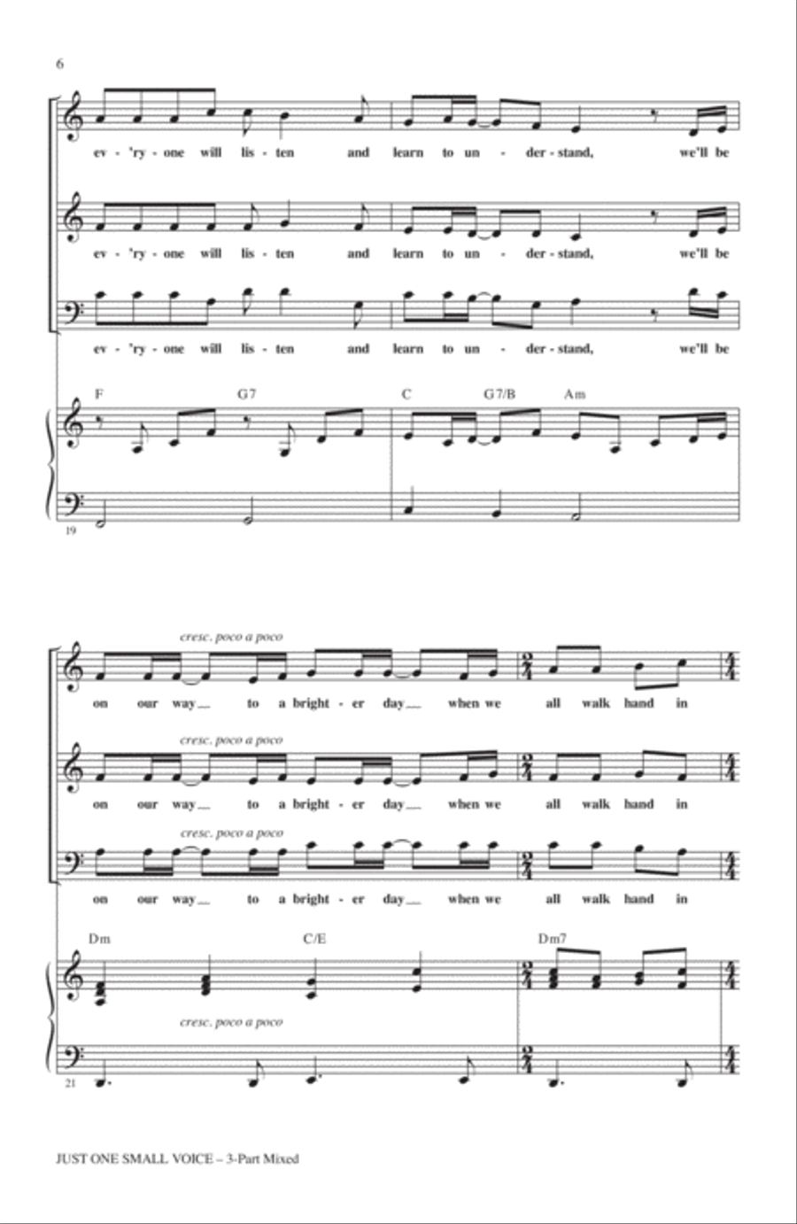 Just One Small Voice Just One Small Voice 3-Part scores gallery preview page 4